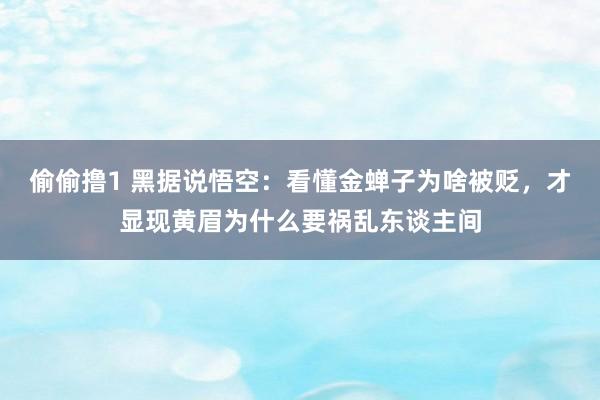 偷偷撸1 黑据说悟空：看懂金蝉子为啥被贬，才显现黄眉为什么要祸乱东谈主间