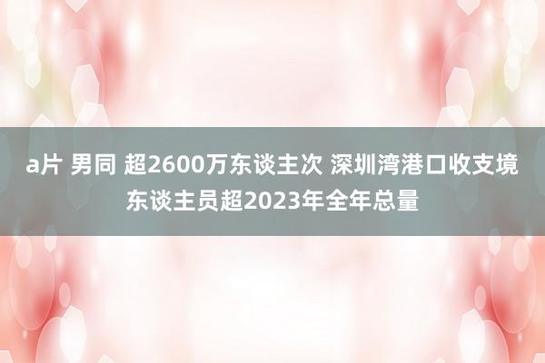 a片 男同 超2600万东谈主次 深圳湾港口收支境东谈主员超2023年全年总量