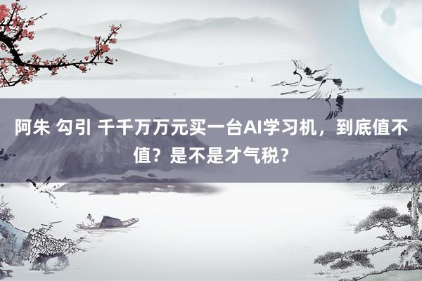 阿朱 勾引 千千万万元买一台AI学习机，到底值不值？是不是才气税？