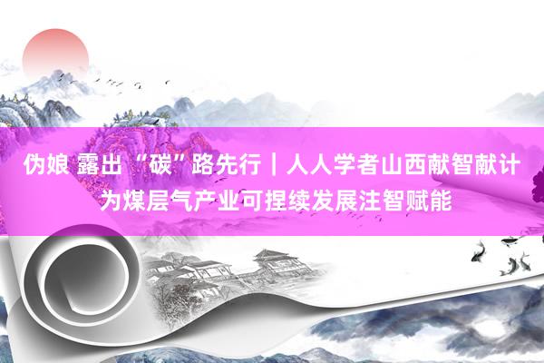 伪娘 露出 “碳”路先行｜人人学者山西献智献计 为煤层气产业可捏续发展注智赋能