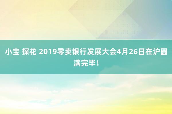 小宝 探花 2019零卖银行发展大会4月26日在沪圆满完毕！