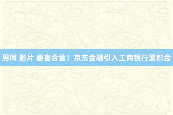 男同 影片 要害合营！京东金融引入工商银行累积金