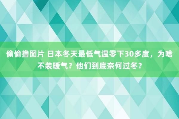 偷偷撸图片 日本冬天最低气温零下30多度，为啥不装暖气？他们到底奈何过冬？