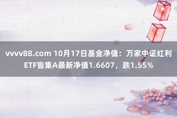 vvvv88.com 10月17日基金净值：万家中证红利ETF皆集A最新净值1.6607，跌1.55%