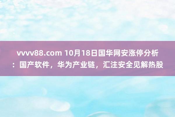 vvvv88.com 10月18日国华网安涨停分析：国产软件，华为产业链，汇注安全见解热股