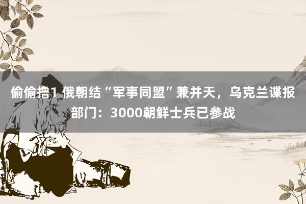 偷偷撸1 俄朝结“军事同盟”兼并天，乌克兰谍报部门：3000朝鲜士兵已参战