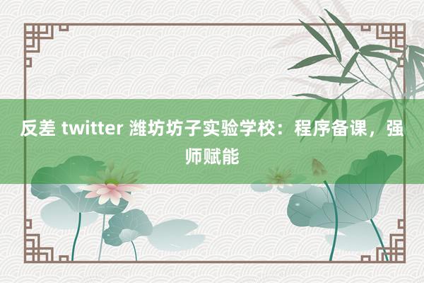 反差 twitter 潍坊坊子实验学校：程序备课，强师赋能