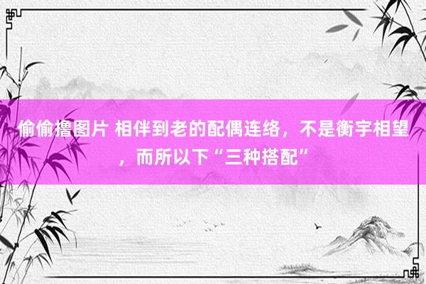 偷偷撸图片 相伴到老的配偶连络，不是衡宇相望，而所以下“三种搭配”