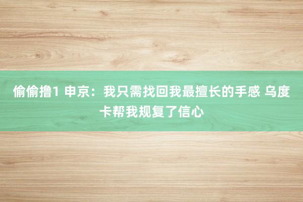 偷偷撸1 申京：我只需找回我最擅长的手感 乌度卡帮我规复了信心