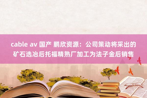 cable av 国产 鹏欣资源：公司策动将采出的矿石选冶后托福精熟厂加工为法子金后销售