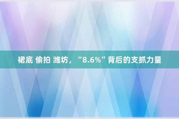 裙底 偷拍 潍坊，“8.6%”背后的支抓力量