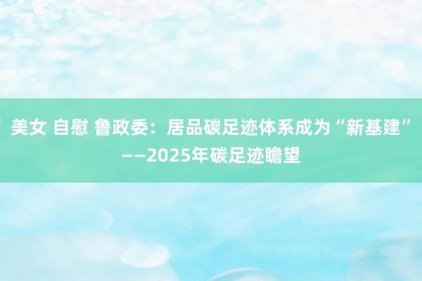 美女 自慰 鲁政委：居品碳足迹体系成为“新基建”——2025年碳足迹瞻望