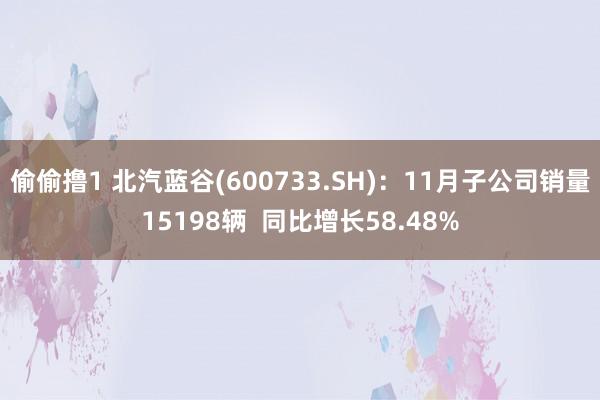 偷偷撸1 北汽蓝谷(600733.SH)：11月子公司销量15198辆  同比增长58.48%