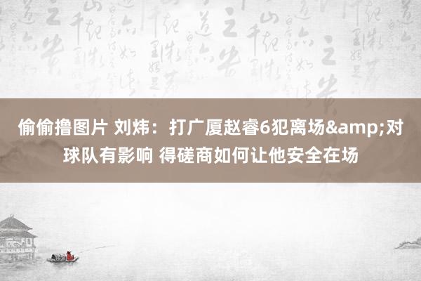 偷偷撸图片 刘炜：打广厦赵睿6犯离场&对球队有影响 得磋商如何让他安全在场