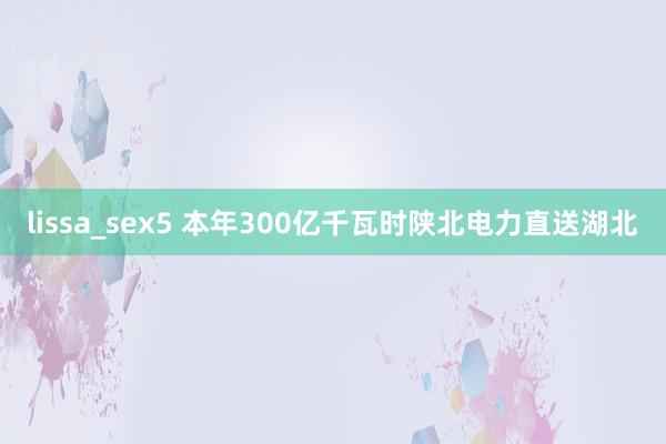 lissa_sex5 本年300亿千瓦时陕北电力直送湖北