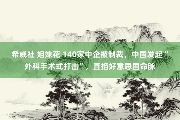 希威社 姐妹花 140家中企被制裁，中国发起“外科手术式打击”，直掐好意思国命脉