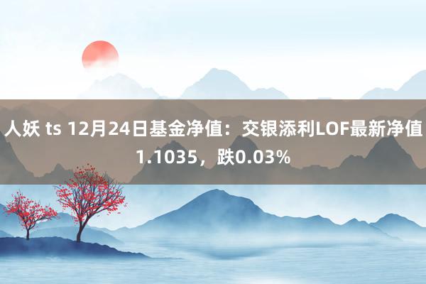 人妖 ts 12月24日基金净值：交银添利LOF最新净值1.1035，跌0.03%