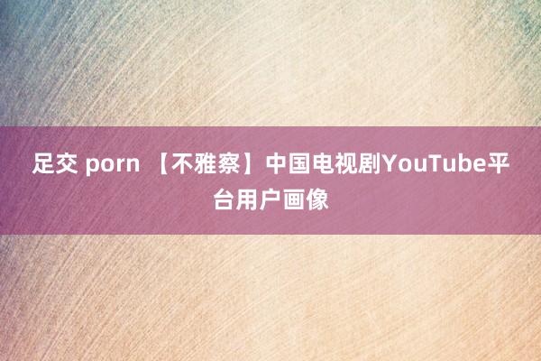 足交 porn 【不雅察】中国电视剧YouTube平台用户画像