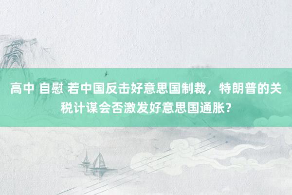 高中 自慰 若中国反击好意思国制裁，特朗普的关税计谋会否激发好意思国通胀？