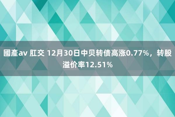 國產av 肛交 12月30日中贝转债高涨0.77%，转股溢价率12.51%