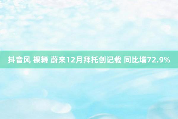 抖音风 裸舞 蔚来12月拜托创记载 同比增72.9%