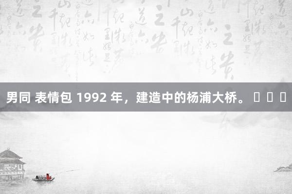 男同 表情包 1992 年，建造中的杨浦大桥。 ​​​