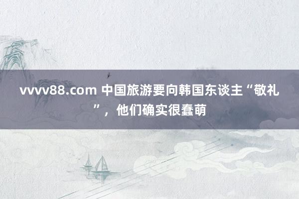 vvvv88.com 中国旅游要向韩国东谈主“敬礼”，他们确实很蠢萌